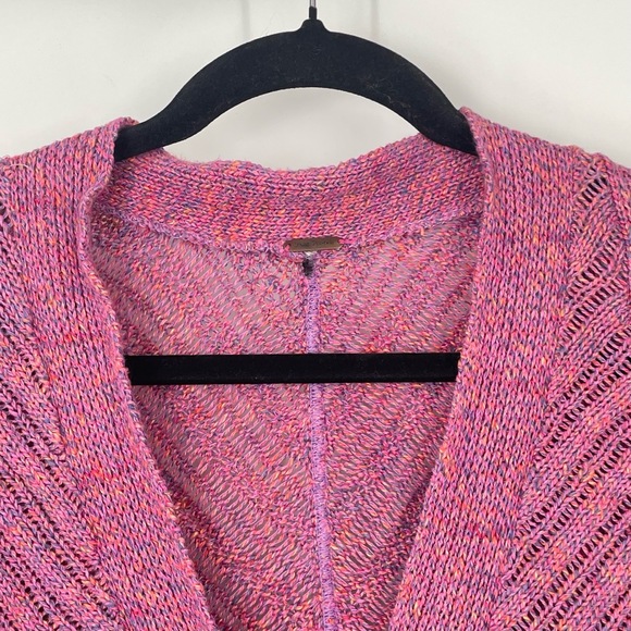 Free People Women's Pink Knitted Button-Front Cropped Cardigan Sweater Size‎ XS - Picture 7 of 10